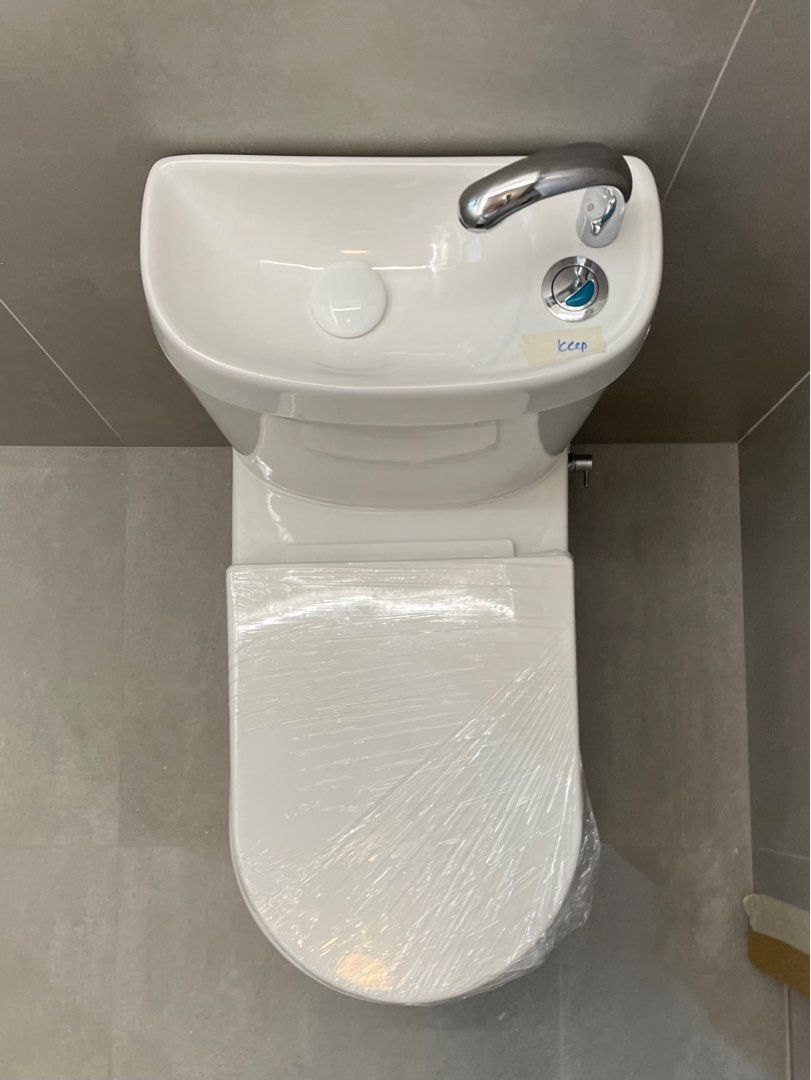 BTO HDB Toilet Bowl + Basin (w/o tap), Furniture & Home Living