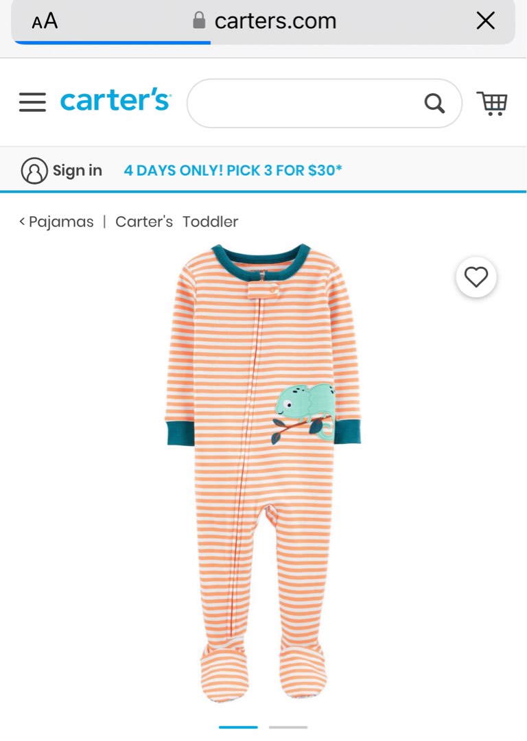 Carters size 8 discount pajamas