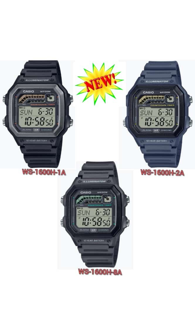 Casio Digital Men's Watch WS1600H, Men's Fashion, Watches