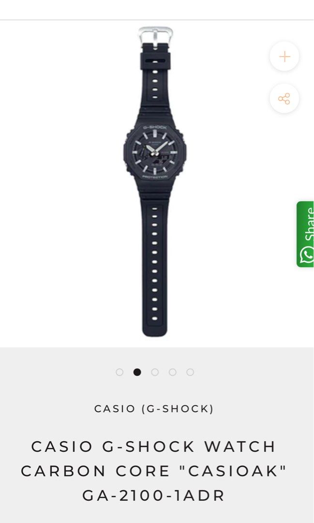Casio G-Shock Carbon core Casioak black, Men's Fashion, Watches ...