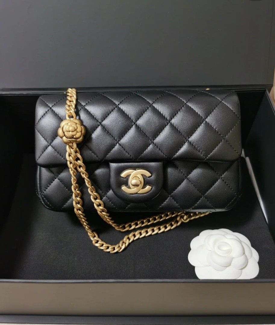 CHANEL 23S classic flap cf mini rectangle with adjustable Camilla chain