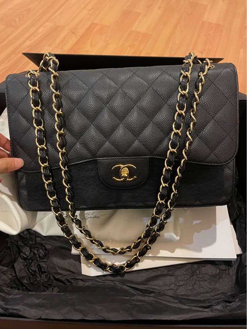 21 LNIB Chanel Jumbo Classic Double Flap Black Lamb GHW, Luxury, Bags &  Wallets on Carousell
