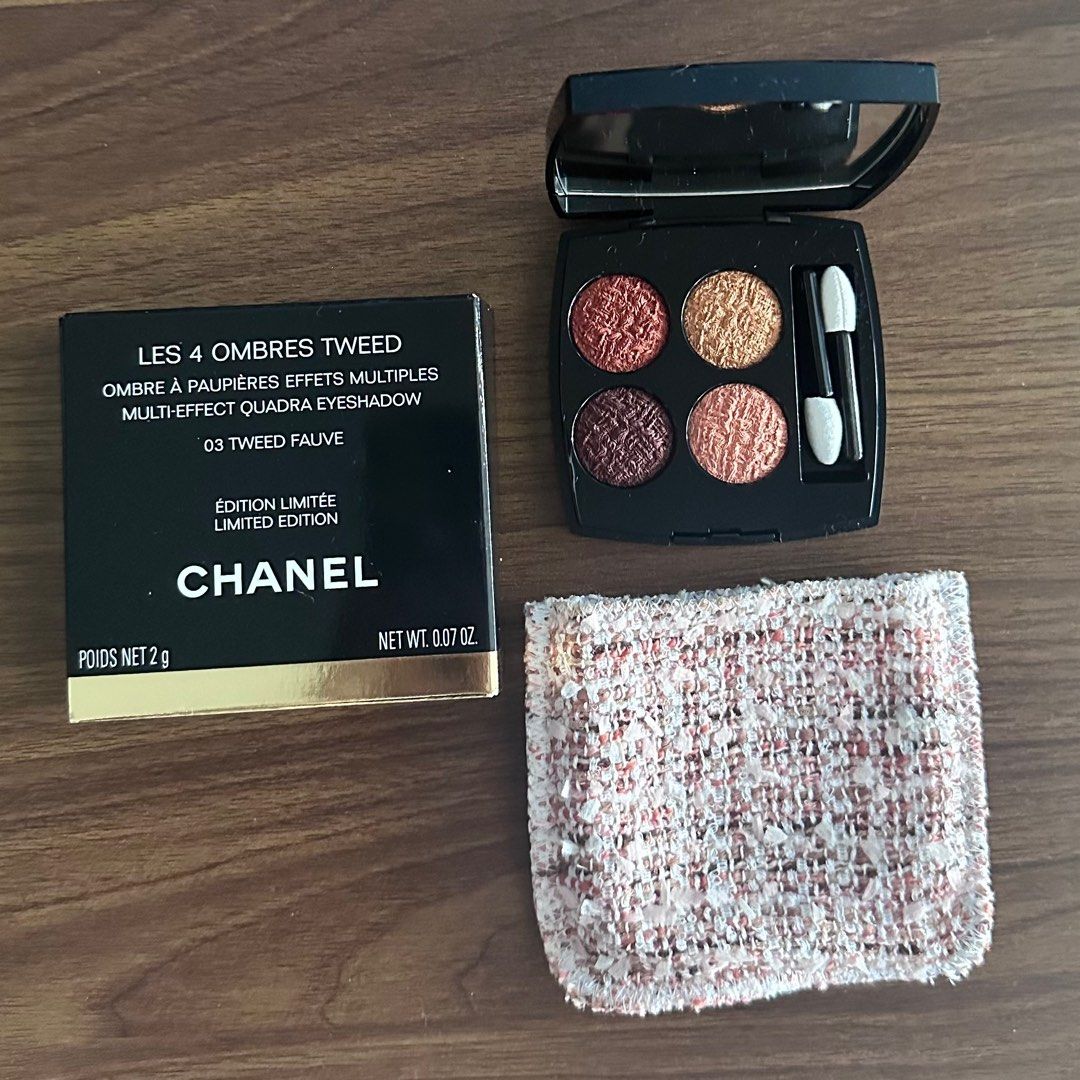 Chanel LES 4 OMBRES TWEED eyeshadows #03 Tweed Fauve, 美容＆個人護理, 健康及美容- 皮膚護理,  化妝品- Carousell