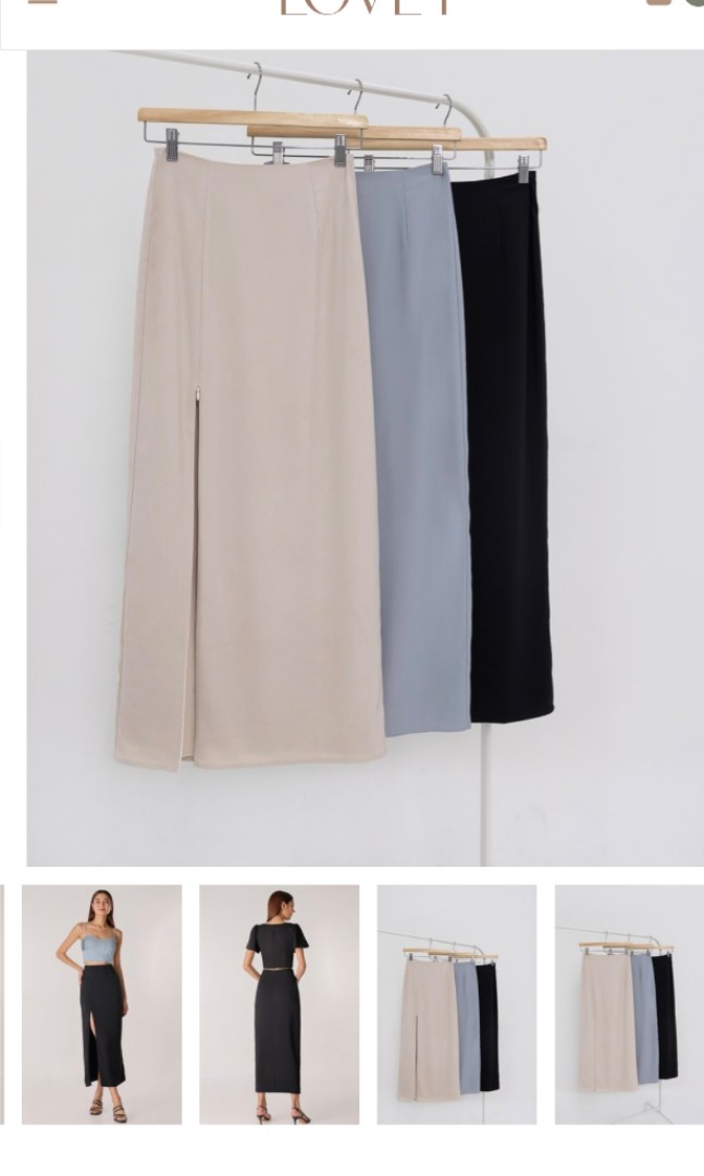 CHRISLEY COLUMN SLIT MAXI SKIRT (BLACK)