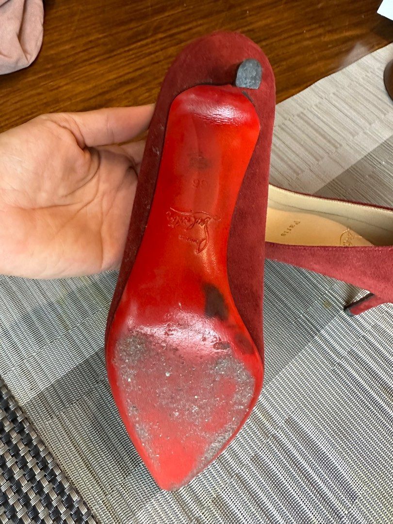 Used red bottom on sale shoes