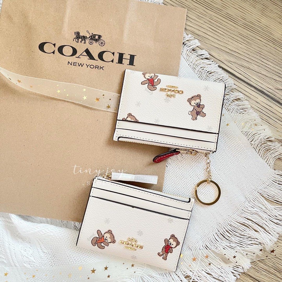 Coach bear card holder clearance