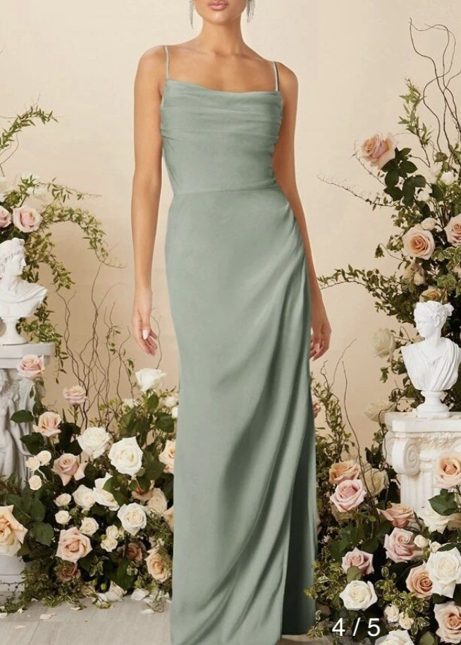 green emerald velvet dress She and Sky Light Sage Lace Cami Dress Large