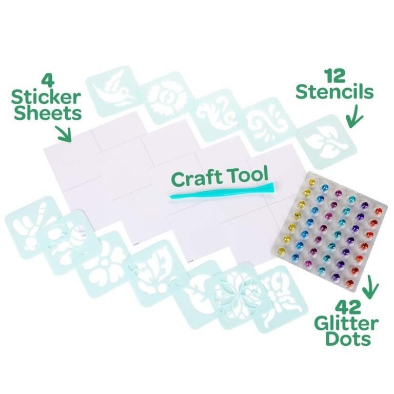 Crayola Glitter Dots Stencil Stickers Craft Kit, Hobbies & Toys ...