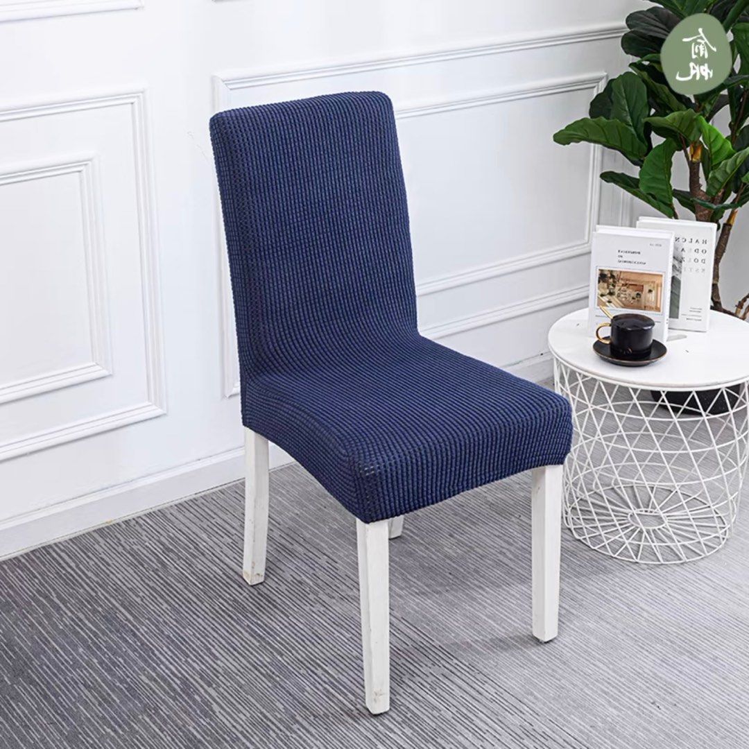 Chair covers navy blue discount