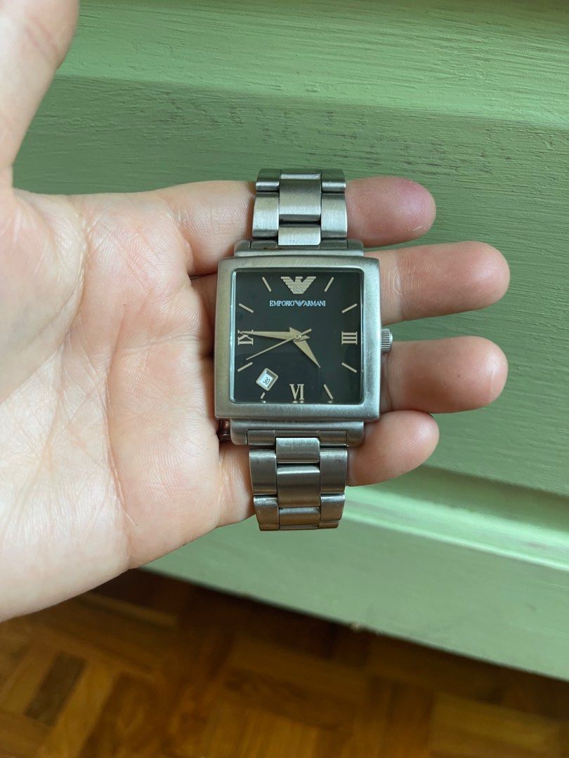 Armani watch rectangle face clearance