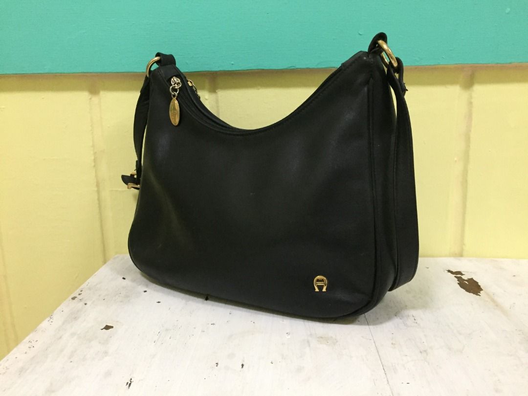 Etienne Aigner Black Leather Shoulder Bag Women s Fashion Bags