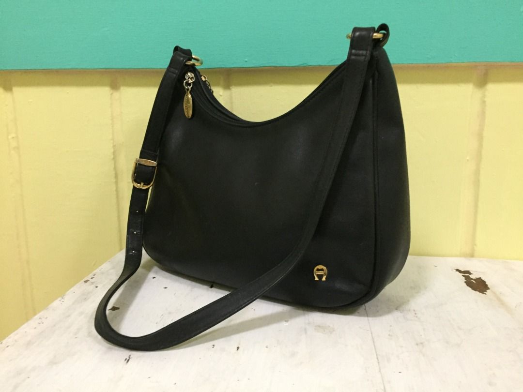 Etienne Aigner Black Leather Shoulder Bag