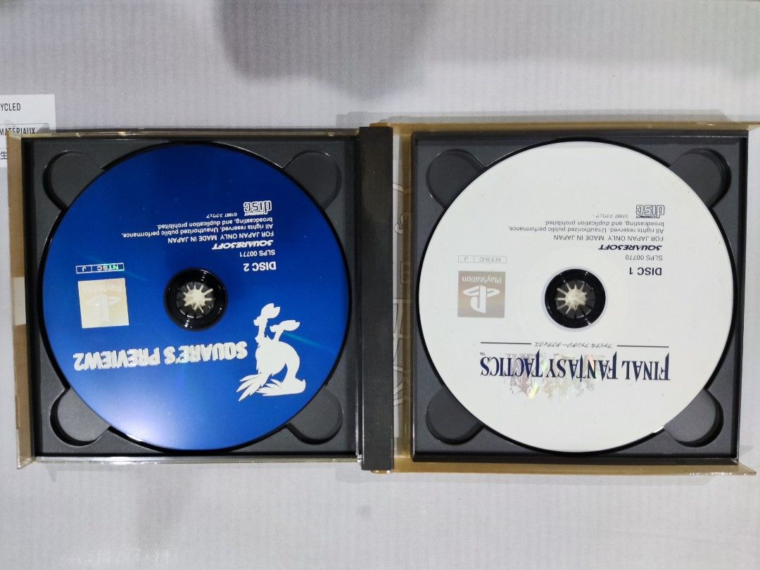 Final Fantasy Tactics (Category: PlayStation) located in Rizal. Submitted by sefiroth (Listing ID 1236391592, Image 2). Description: Final Fantasy Tactics For Playstation 1 JP Version 2 discs Rare Pls manage your expectations Item has scratches on disc and case Mode of Payment 📌BDO, BPI, Gcash, Cash on Delivery Location: 📌Cainta Rizal Meet up: 📌Cainta Municipal Hall 📌McDonald's Cainta Bayan.
