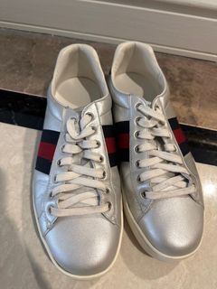 Gucci Rhyton Shoes Gucci Logo Leather Sneaker, Luxury, Sneakers & Footwear  on Carousell