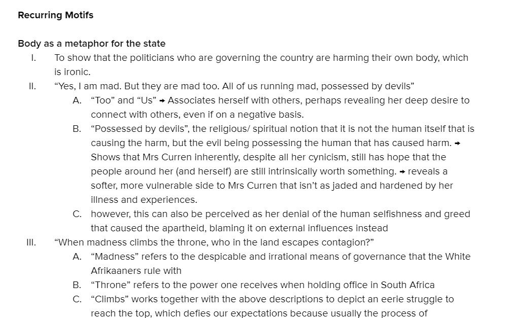 H2 Literature in English Age of Iron Notes, Hobbies & Toys, Books