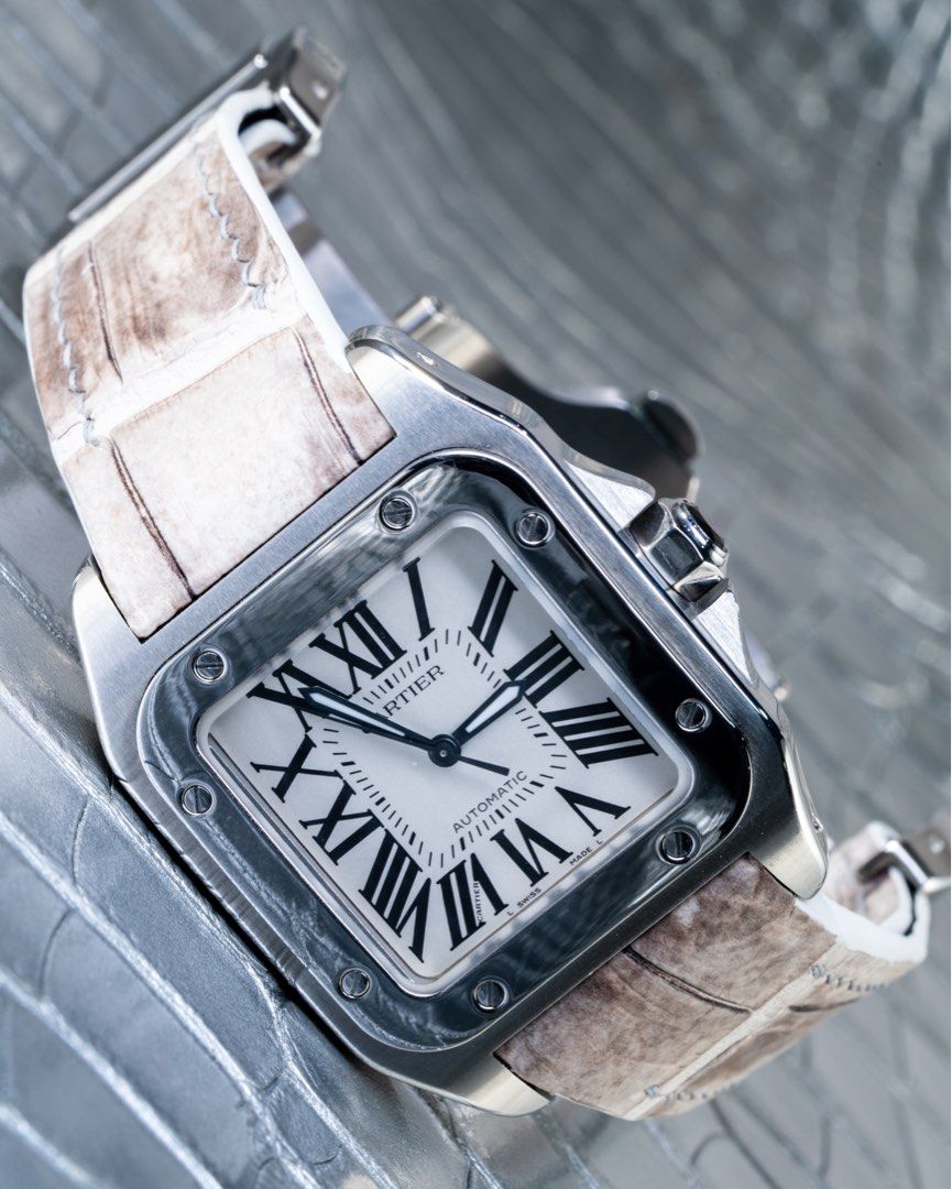 Cartier santos 100 leather strap top