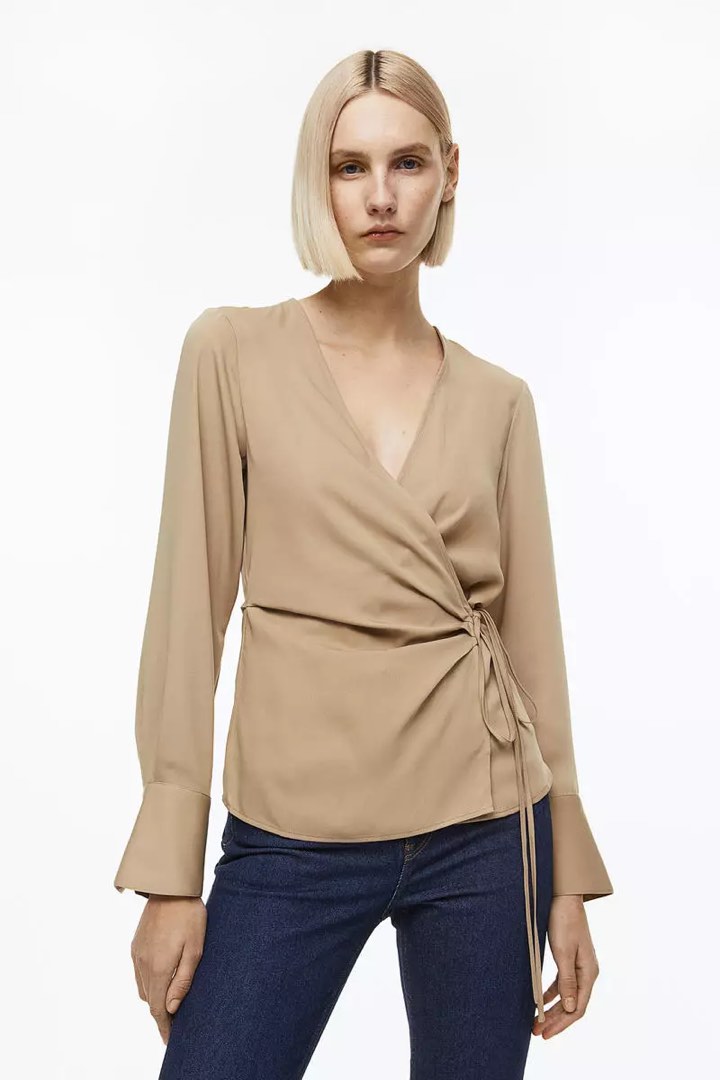 H&m wrap on sale blouse