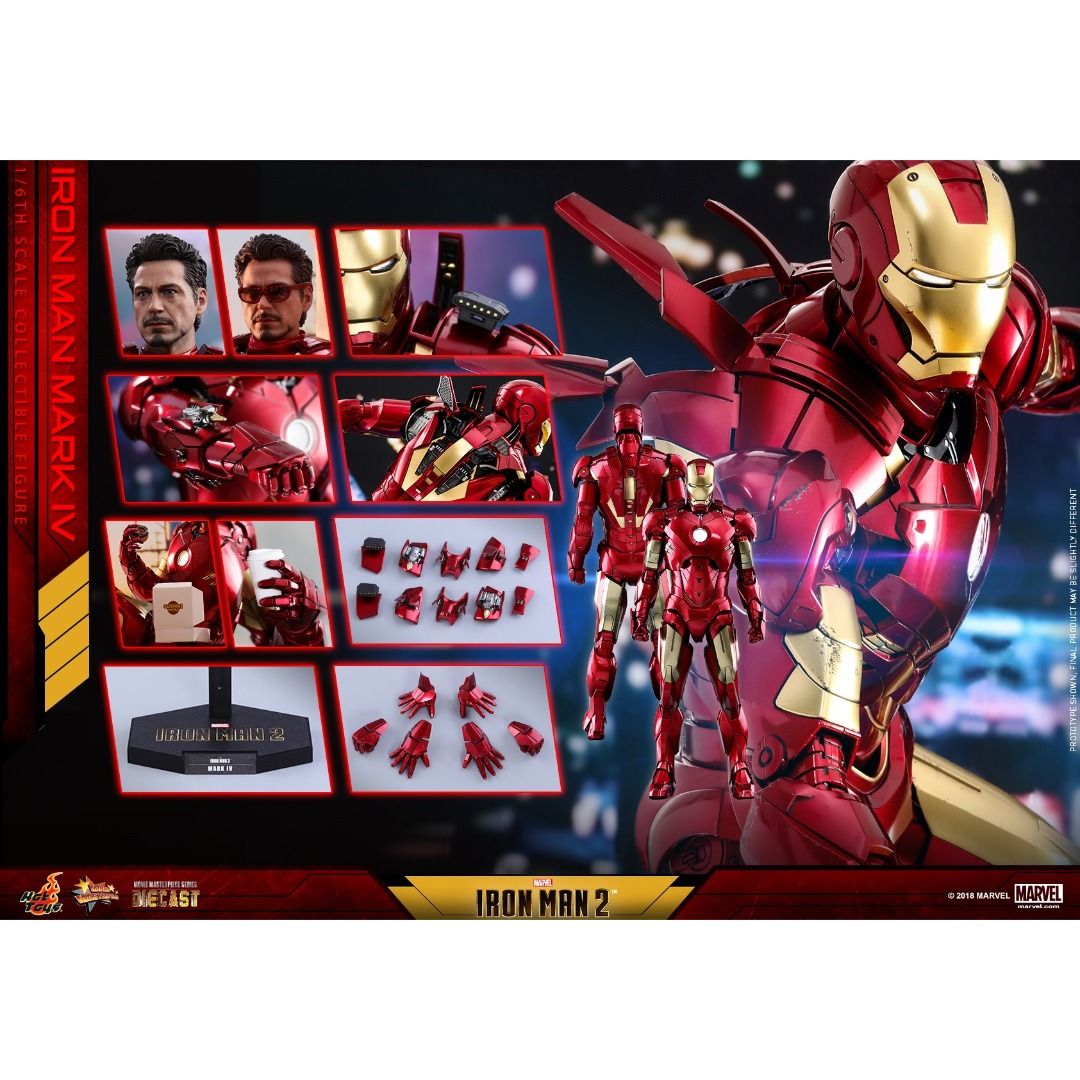 Hot Toys Iron Man Mark IV MK4 Diecast 1 6 Scale MMS461 D21 Action Figure Toy MMS461D21