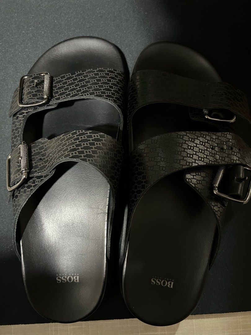 BOSS Solar Slide Sandal in Black for Men | Lyst