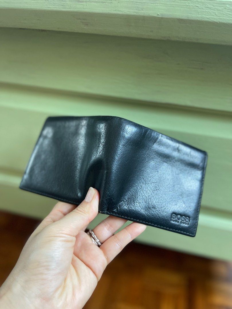 Hugo boss mens wallet genuine leather