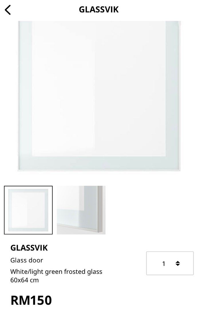 IKEA Besta glass door (Glassvik) and glass shelves, Furniture & Home