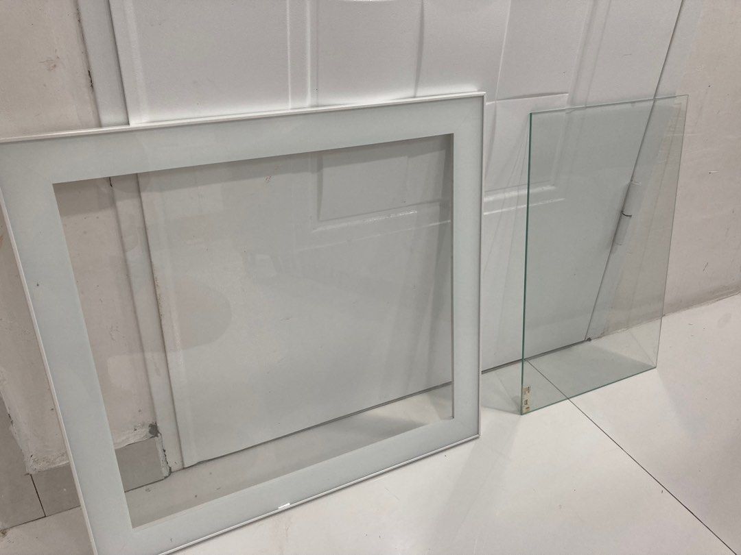 IKEA Besta glass door (Glassvik) and glass shelves, Furniture & Home