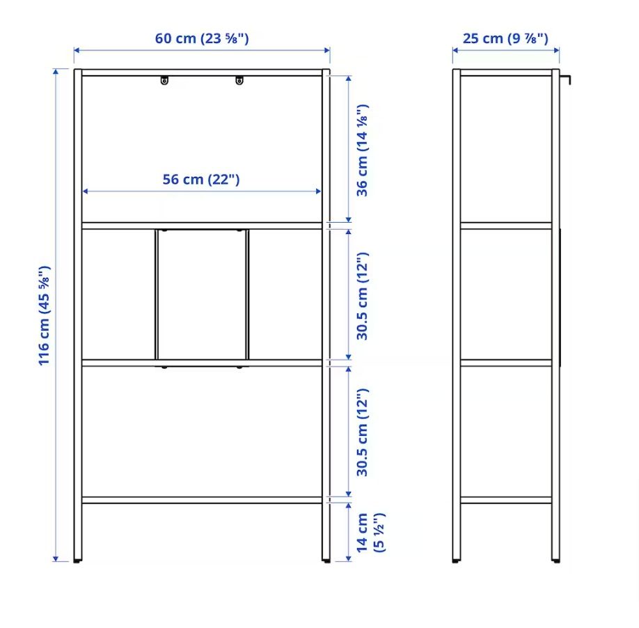 BAGGEBO Shelf unit, metal/white, 235/8x97/8x455/8 - IKEA