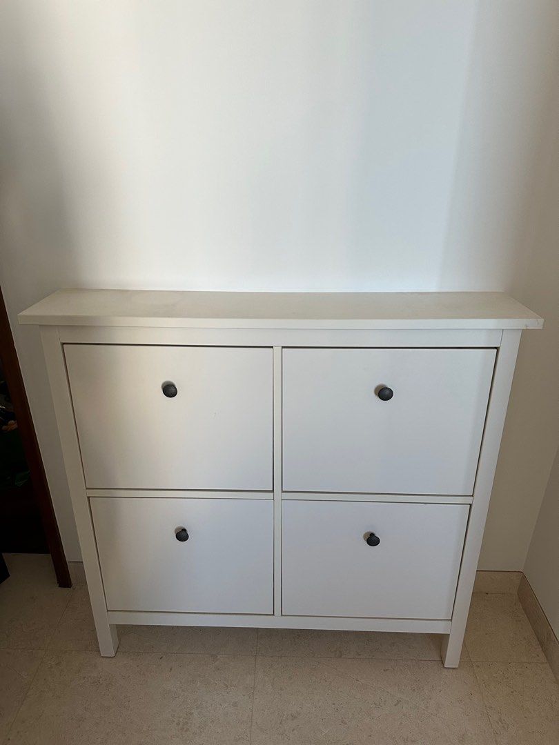 Hemnes shoe cabinet with online 4 compartments white
