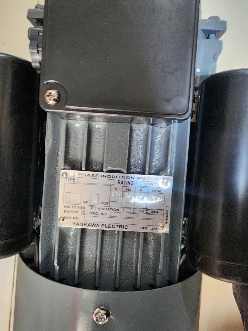 Induction Motor (Category: Construction Tools & Equipment) located in Manila. Submitted by 09150361920ronvillaflor (Listing ID 1236251475, Image 2). Description: Induction Motor Brand: Yaskawa made in Japan Specs: 2HP Single Phase 220V 1750RPM ₱14,300 For inquiries GLOBE:📞 ☎ 0915-036-1920 VIBER:📞 ☎ 0915-036-1920 Email me@ 📫 📑 r-o-n-.-h-a-y-a-i-@-g-m-a-i-l.c-o-m Check my Carousell: https://www.carousell.ph/u/ronvillaflor0/ PRICE MAY CHANGE WIT
