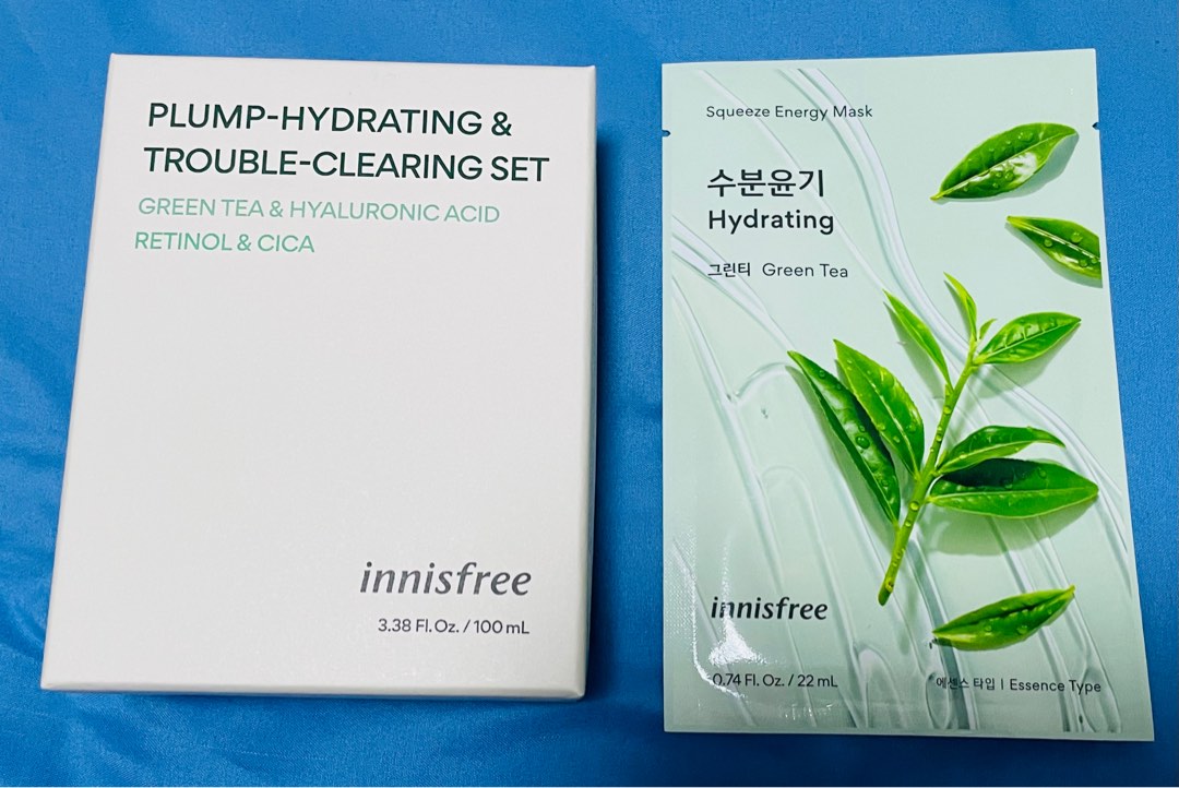 innisfree Plump Hydrating & Trouble Clearing Set + Squeeze Energy Mask