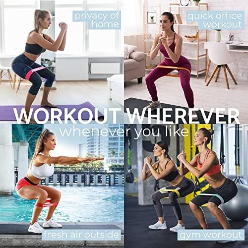 Insonder Resistance Bands Set Skin Friendly Loop Bands with Workout Guide Great for Exercise of Glutes Legs Thigh Fitness Physical Therapy