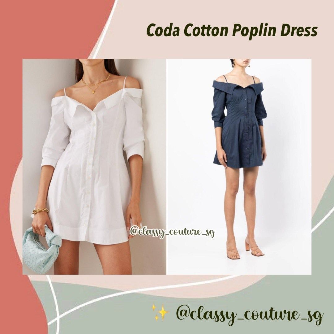 Jonathan Simkhai Coda Off the Shoulder Cotton Poplin Mini Dress