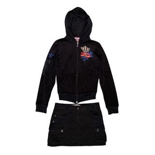 Juicy couture velour jacket & black skirt set