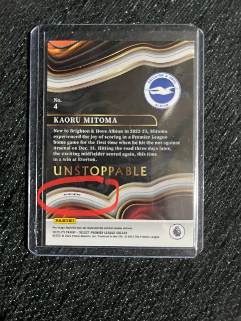 Kaoru Mitoma 2022-23 Select Premier League EPL RARE Unstoppable ROOKIE ...