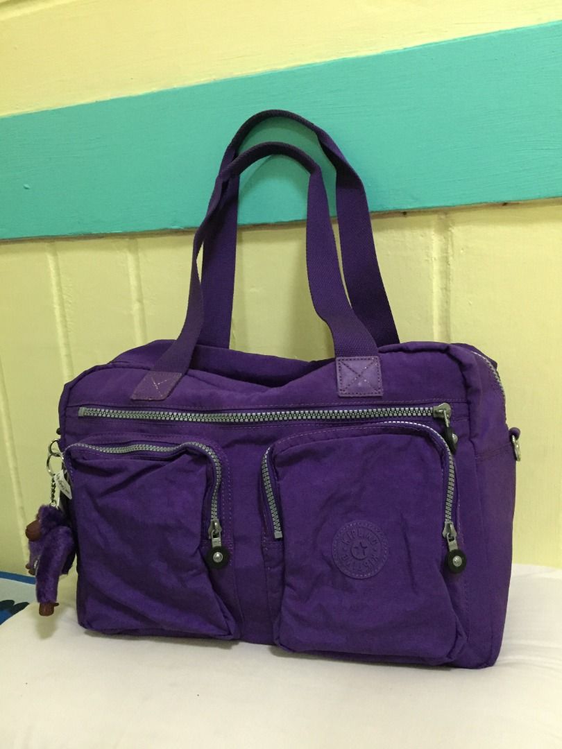 Kipling Deep Purple Travel Bag with Removable Sling, Women's Fashion