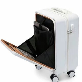 Laptop Lugage Front Open Lid Luggage 20inch Suitcase Trolley Case Password Boarding Travel 360° rotating wheel Hard Case Aluminum Anti-Theft Unbreakable 4 Wheels 360 Rotation Waterproof Lightweight