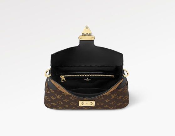Louis Vuitton Twinny Monogram Crossbody Chain Bag Brown Black