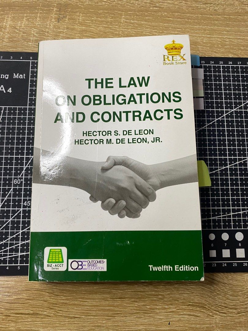 LAW ON OBLIGATIONS AND CONTRACTS OBLICON (Category: Textbooks) located in Quezon City. Submitted by marshmal0i (Listing ID 1236401929, Image 1). Description: • Some pages have highlights/writings • loc: qc • shipping via flash express, ggx, grab lalamove.