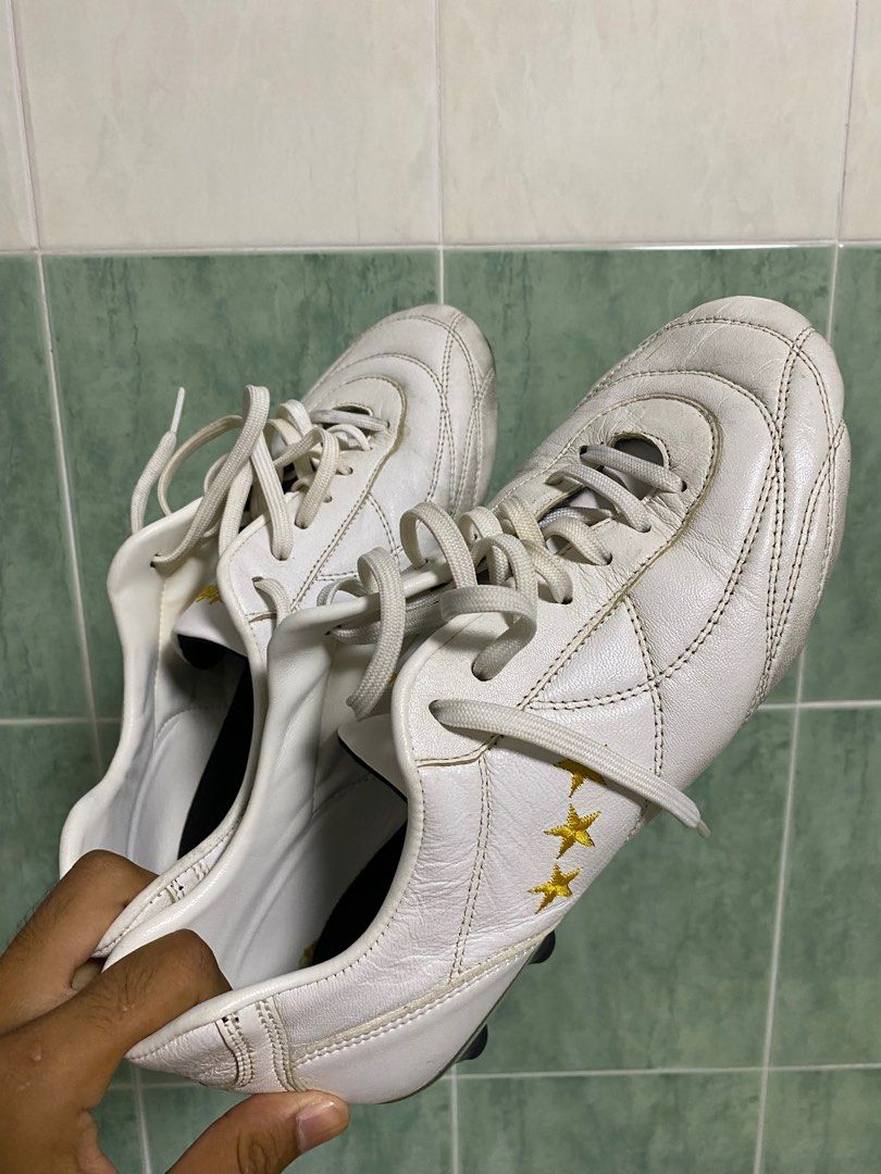 White leather football boots on sale