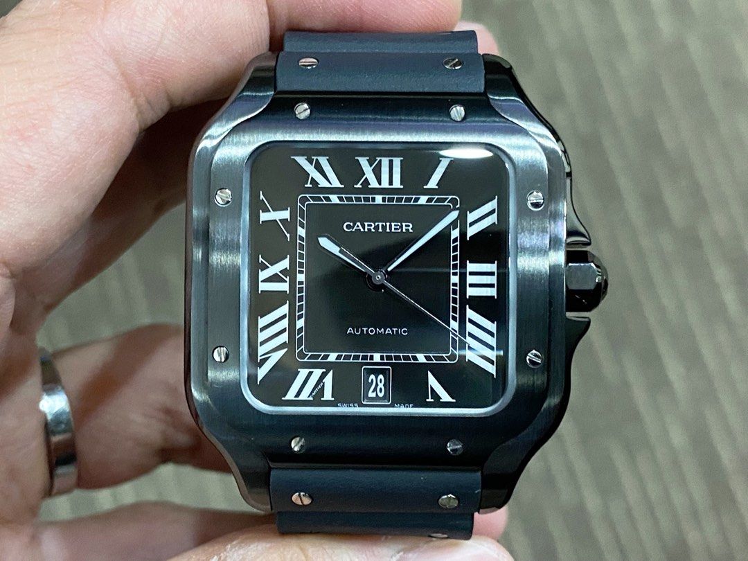 Cartier santos xl black clearance