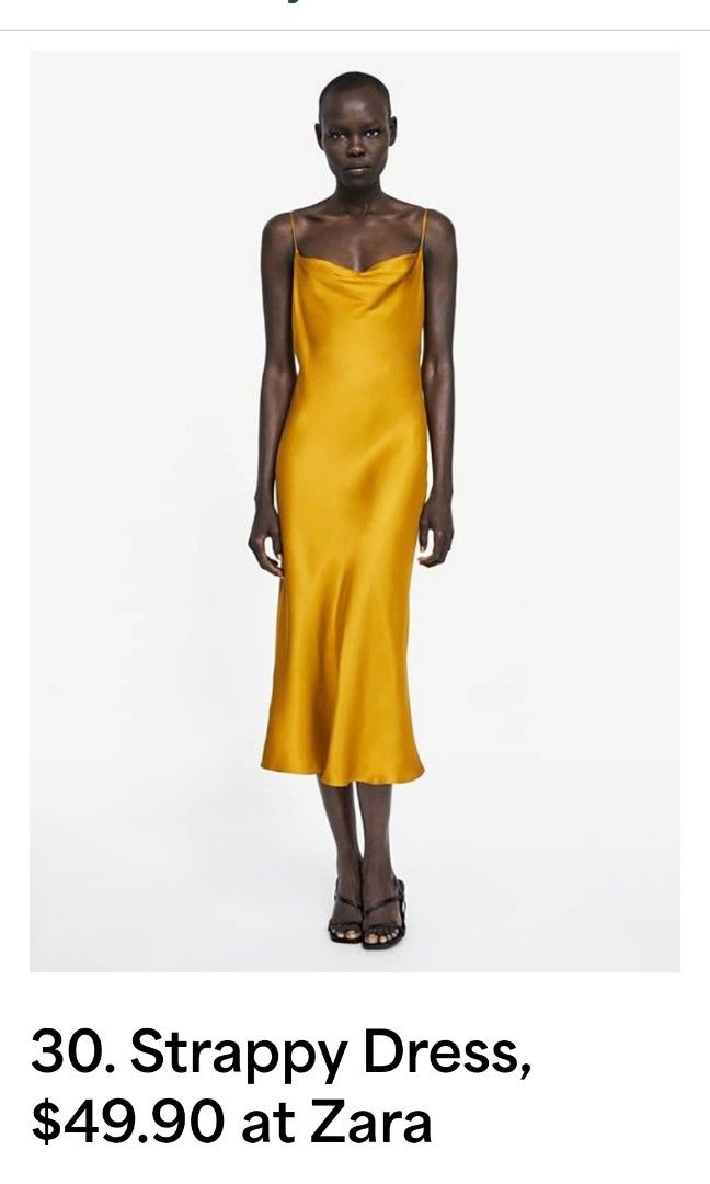 Liquid Satin gold cowlneck slip dress Women s Fashion Dresses