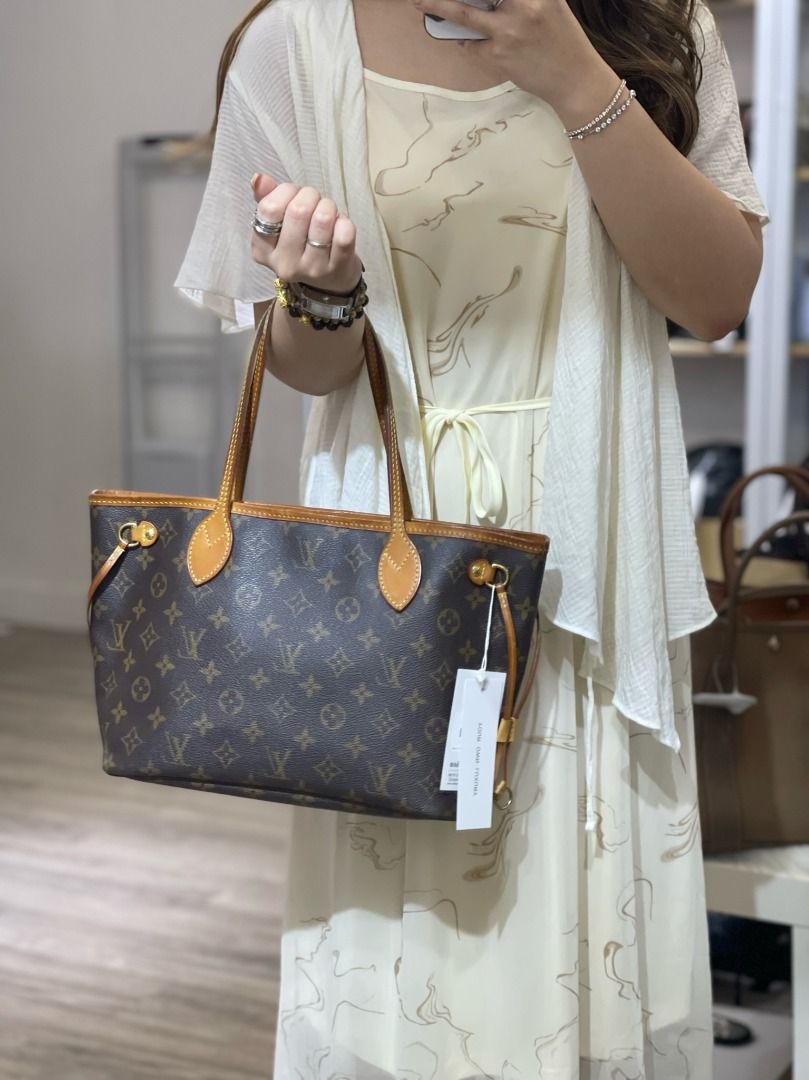 Louis Vuitton Neverfull PM Monogram Coated Canvas Tote on SALE