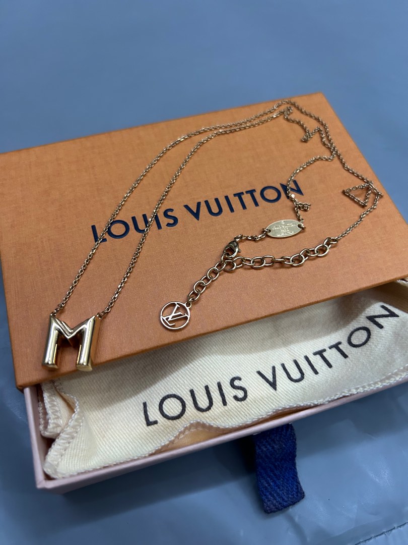 Louis Vuitton LV & Me A Letter Pendant Gold Tone Necklace