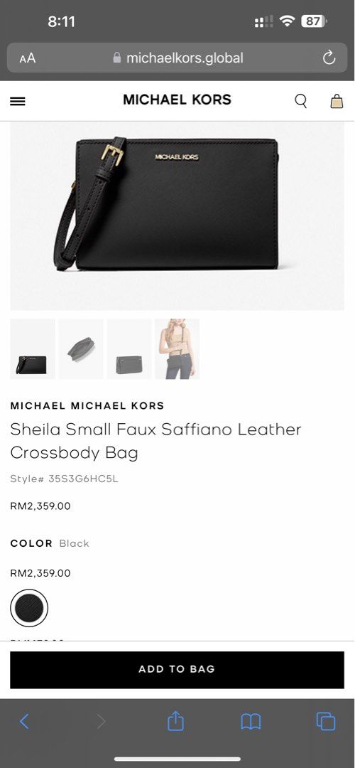 MICHAEL Michael Kors Sheila Small Faux Saffiano Leather Crossbody Bag