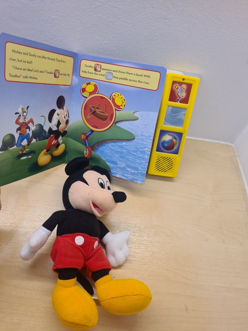 Mickey Sound Book & Soft Toy Set, Hobbies & Toys, Books & Magazines