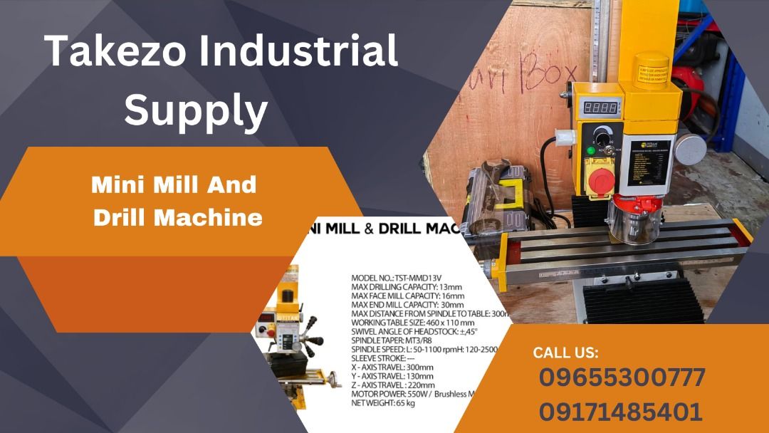 Mini Milling/Drilling Machine (Category: Construction Tools & Equipment) located in Manila. Submitted by angiedalu10338 (Listing ID 1236293690, Image 1). Description: Mini Milling/Drilling Machine Max Drilling Cap: 13mm Max Face Mill Cap: 16mm Max End Mill Cap: 30mm Net Weight: 65kg Price: 65,000 For faster transaction call txt or viber 0-9-6-5-5-3-0-0-7-7-7 0-9-1-7-1-4-8-5-4-0-1 Look for angie *PRICE MAY CHANGE WITHOUT PRIOR NOTICE *ITEM IS VAT 
