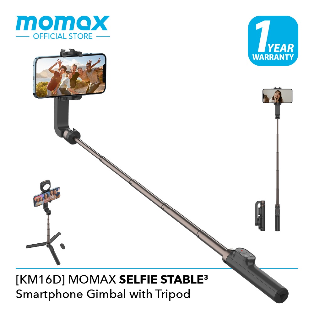 Momax KM16D Selfie Tripod Stable 3 Smart Gimbal, Photography ...