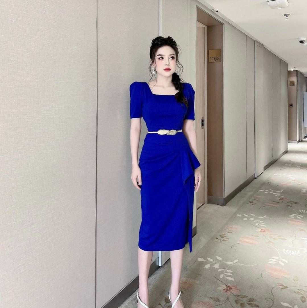 Navy Blue Party Dress, Square Neck formal Dress, Graduation Dress, Women's  Fashion, Dresses & Sets, Dresses on Carousell
