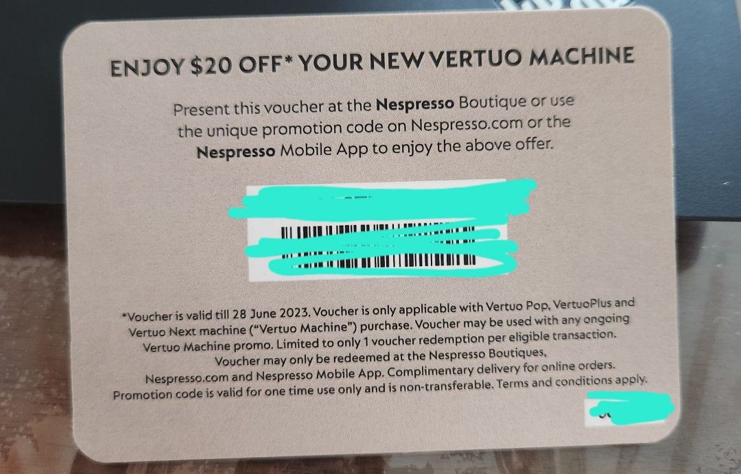 Nespresso New Vertuo Machine Voucher, Tickets & Vouchers, Vouchers on