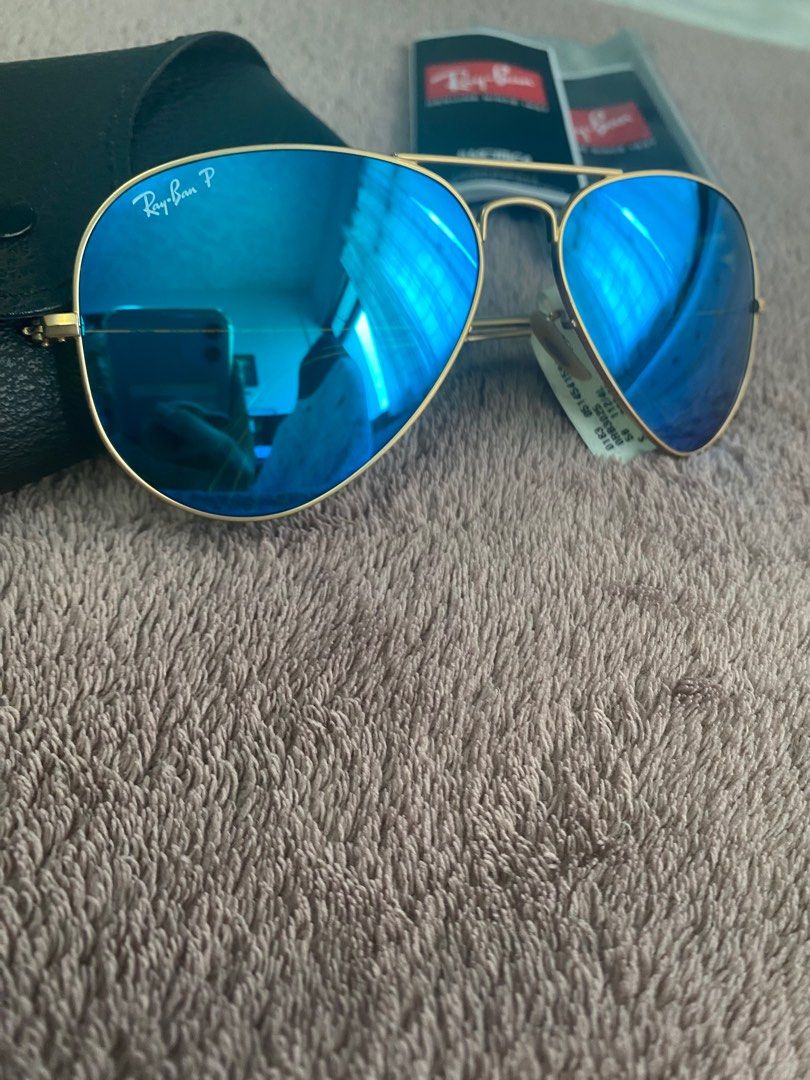 Blue reflective ray bans online